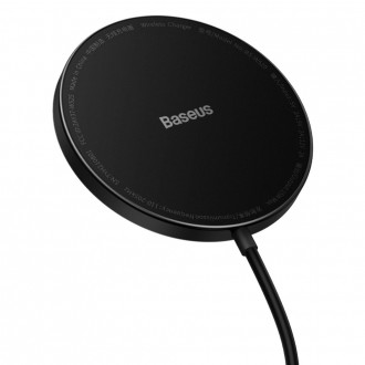 Baseus Simple Mini2 15W Magnetic Qi Wireless Charger Compatible with MagSafe Black (CCJJ010001)