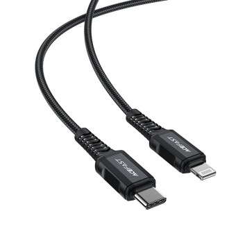 Acefast cable MFI USB Type C - Lightning 1,8m, 30W, 3A black (C4-01 C Black)