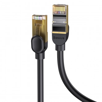 Baseus Speed Seven síťový kabel RJ45 10Gbps 0,5m černý (WKJS010001)