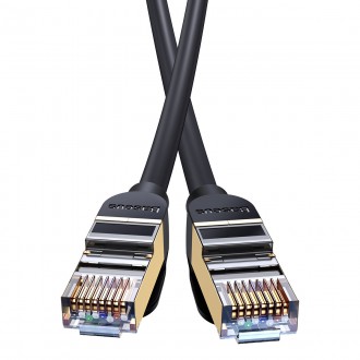 Baseus Speed Seven síťový kabel RJ45 10Gbps 0,5m černý (WKJS010001)