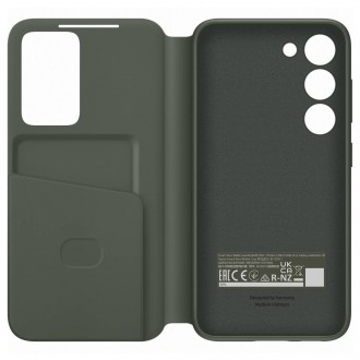 Pouzdro Samsung Smart View Wallet pro Samsung Galaxy S23 Case with Smart Flip Window Card Wallet khaki (EF-ZS911CGEGWW)