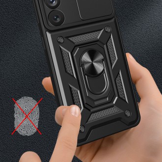 Kryt Hybrid Armor Camshield pro Samsung Galaxy S23 Ultra Armored kryt s krytem fotoaparátu černý