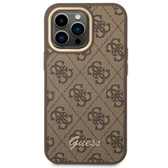 Guess GUHCP14LHG4SHW iPhone 14 Pro 6.1 &quot;brown / brown hard case 4G Vintage Gold Logo