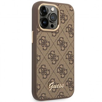 Guess GUHCP14LHG4SHW iPhone 14 Pro 6.1 &quot;brown / brown hard case 4G Vintage Gold Logo