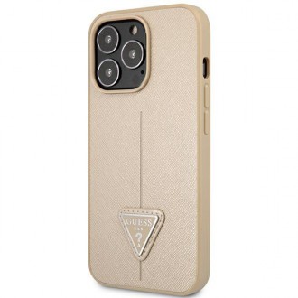 Guess GUHCP14LPSATLE iPhone 14 Pro 6,1 &quot;beige / beige hardcase SaffianoTriangle Logo