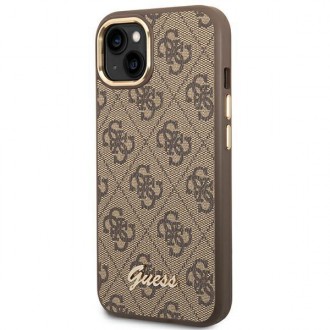 Guess GUHCP14SHG4SHW iPhone 14 6.1 &quot;brown / brown hard case 4G Vintage Gold Logo