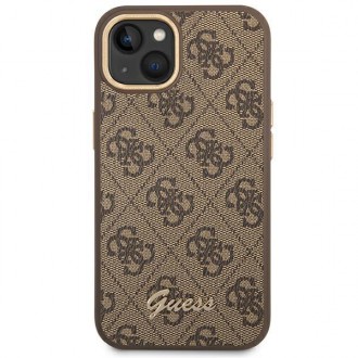 Guess GUHCP14SHG4SHW iPhone 14 6.1 &quot;brown / brown hard case 4G Vintage Gold Logo