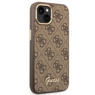 Guess GUHCP14SHG4SHW iPhone 14 6.1 &quot;brown / brown hard case 4G Vintage Gold Logo