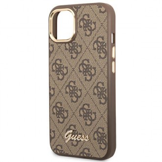 Guess GUHCP14SHG4SHW iPhone 14 6.1 &quot;brown / brown hard case 4G Vintage Gold Logo