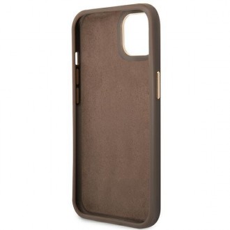 Guess GUHCP14SHG4SHW iPhone 14 6.1 &quot;brown / brown hard case 4G Vintage Gold Logo