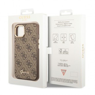 Guess GUHCP14SHG4SHW iPhone 14 6.1 &quot;brown / brown hard case 4G Vintage Gold Logo