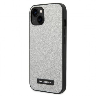 Karl Lagerfeld KLHCP14MG2ELS iPhone 14 Plus 6.7 &quot;hardcase silver / silver Glitter Plaque Logo