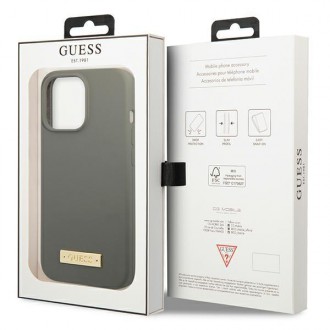 Guess GUHMP13XSPLG iPhone 13 Pro Max 6,7&quot; šedý/šedý pevný obal Silikonová deska s logem MagSafe