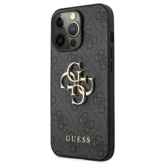 Guess GUHCP13L4GMGGR iPhone 13 Pro / 13 6,1&quot; šedý/šedý pevný obal 4G velké kovové logo