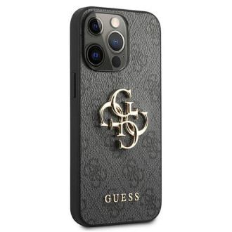 Guess GUHCP13L4GMGGR iPhone 13 Pro / 13 6,1&quot; šedý/šedý pevný obal 4G velké kovové logo