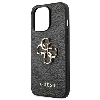 Guess GUHCP13L4GMGGR iPhone 13 Pro / 13 6,1&quot; šedý/šedý pevný obal 4G velké kovové logo