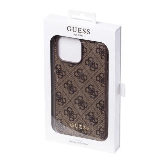 Guess GUHCP14XG4GFBR iPhone 14 Pro Max 6.7 &quot;brown / brown hard case 4G Metal Gold Logo