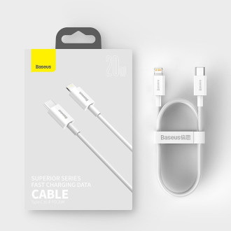 [RETURNED ITEM] Baseus Superior Cable USB Type C - Lightning Power Delivery 20 W 1 m White (CATLYS-A02)