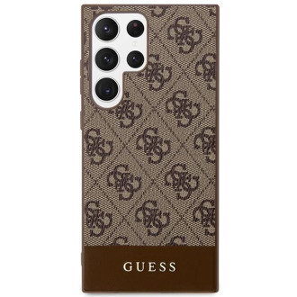 Guess GUHCS23LG4GLBR S23 Ultra S918 hnědé/hnědé pevné pouzdro 4G Stripe Collection