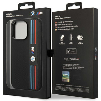 Pouzdro BMW BMHCP14L22PPMK iPhone 14 Pro 6.1&quot; černo/černé Tricolor M Collection