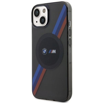 Pouzdro BMW BMHMP14SHDTK iPhone 14 6,1&quot; šedá/šedá Tricolor Stripes MagSafe