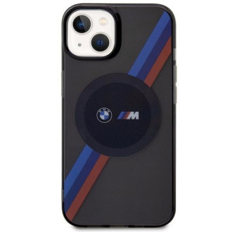 Pouzdro BMW BMHMP14SHDTK iPhone 14 6,1&quot; šedá/šedá Tricolor Stripes MagSafe