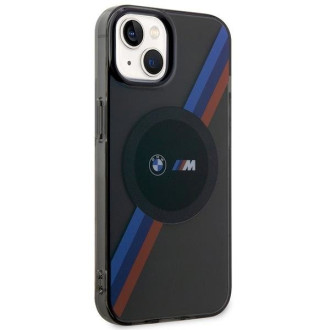 Pouzdro BMW BMHMP14SHDTK iPhone 14 6,1&quot; šedá/šedá Tricolor Stripes MagSafe