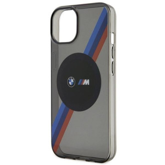 Pouzdro BMW BMHMP14SHDTK iPhone 14 6,1&quot; šedá/šedá Tricolor Stripes MagSafe