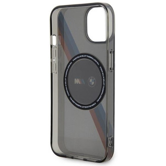 Pouzdro BMW BMHMP14SHDTK iPhone 14 6,1&quot; šedá/šedá Tricolor Stripes MagSafe