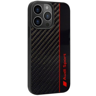 Audi Carbon Fiber Stripe iPhone 13 Pro / 13 6,1&quot; černý/černý pevný obal AUS-TPUPCIP13P-R8/D1-BK