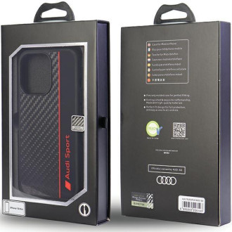 Audi Carbon Fiber Stripe iPhone 13 Pro / 13 6,1&quot; černý/černý pevný obal AUS-TPUPCIP13P-R8/D1-BK