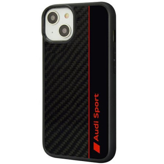 Audi Carbon Fiber Stripe iPhone 14 6,1&quot; černý/černý pevný obal AUS-TPUPCIP14-R8/D1-BK