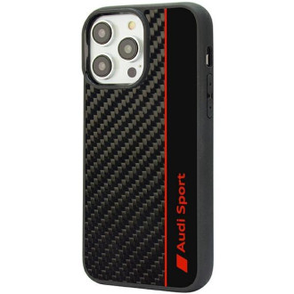 Audi Carbon Fiber Stripe iPhone 14 Pro Max 6,7&quot; černý/černý pevný obal AUS-TPUPCIP14PM-R8/D1-BK