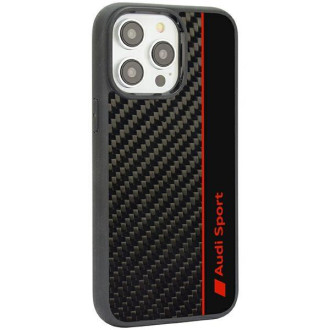 Audi Carbon Fiber Stripe iPhone 14 Pro Max 6,7&quot; černý/černý pevný obal AUS-TPUPCIP14PM-R8/D1-BK