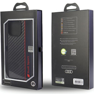 Audi Carbon Fiber Stripe iPhone 14 Pro Max 6,7&quot; černý/černý pevný obal AUS-TPUPCIP14PM-R8/D1-BK