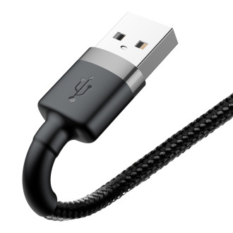 Baseus Cafule Cable odolný nylonový kabel USB / Lightning QC3.0 2.4A 1M černo-šedý (CALKLF-BG1)