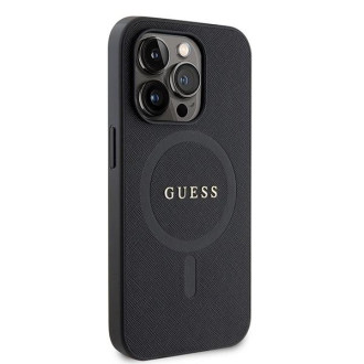 Guess GUHMP15XPSAHMCK iPhone 15 Pro Max 6,7&quot; černo/černé pevné pouzdro Saffiano MagSafe