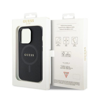 Guess GUHMP15XPSAHMCK iPhone 15 Pro Max 6,7&quot; černo/černé pevné pouzdro Saffiano MagSafe