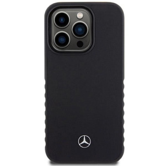 Pouzdro Mercedes Smooth Leather pro iPhone 15 Pro - černé