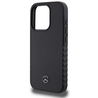 Pouzdro Mercedes Smooth Leather pro iPhone 15 Pro - černé