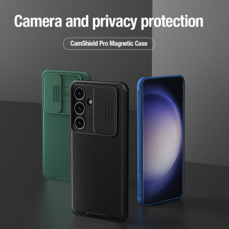 Pancéřové pouzdro Nillkin CamShield Pro s krytem fotoaparátu pro Samsung Galaxy S24 - zelené