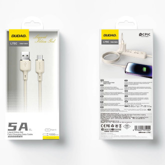 Dudao L7SC USB-A - USB-C kabel 5A 1m - béžový