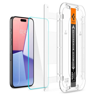 TEPELNÉ SKLO Spigen GLAS.TR &quot;EZ FIT&quot; 2 BALENÍ IPHONE 15 PRO MAX CLEAR