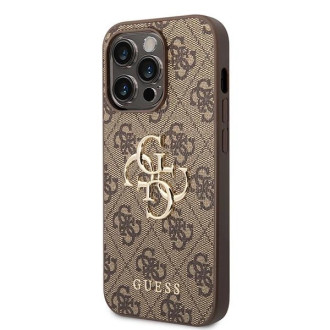 Guess GUHCP15X4GMGBR iPhone 15 Pro Max 6,7&quot; hnědý/hnědý pevný obal 4G Big Metal Logo