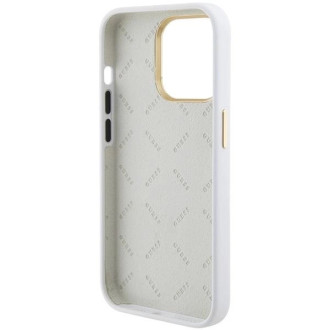 Guess silikonové pouzdro Logo Strass 4G pro iPhone 15 Pro Max - bílé