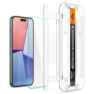 TEPELNÉ SKLO Spigen GLAS.TR &quot;EZ FIT&quot; IPHONE 15 CLEAR