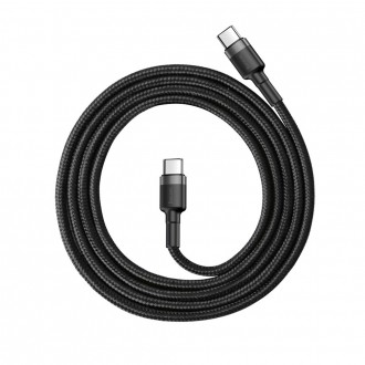 Baseus Cafule Cable odolný nylonový kabel USB-C PD / USB-C PD PD2.0 60W 20V 3A QC3.0 1M černo-šedý (CATKLF-GG1)